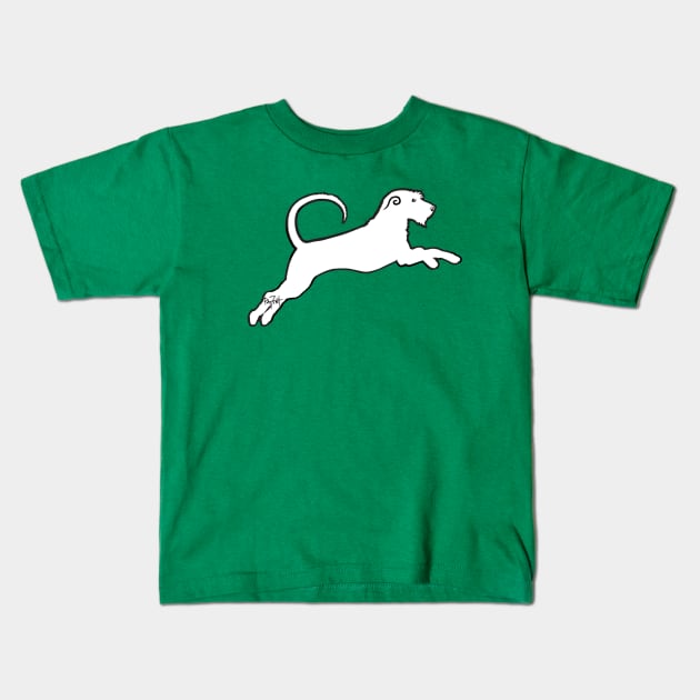 Irish Wolfhound Puppy Leaping Kids T-Shirt by patfish